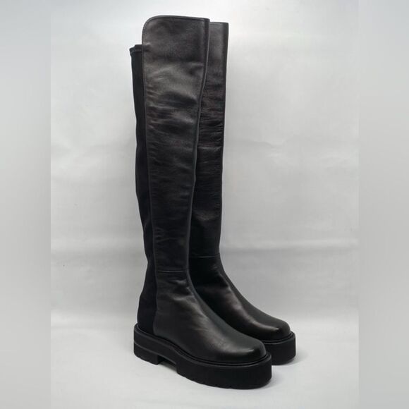 Stuart Weitzman 5050 Over-The-Knee Leather Combat Boots size 4.5 - Picture 7 of 16